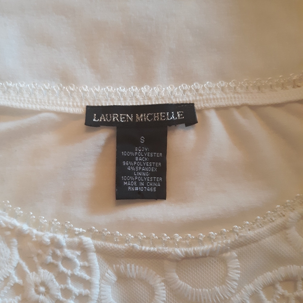 Lauren Michelle lace hearts top blouse sz small *G - Picture 6 of 6